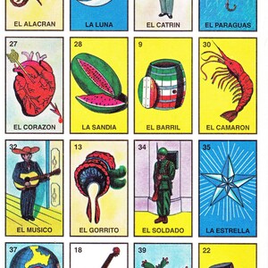 Printable Loteria Cards, the Complete Set of 10 Tablas, Printable ...