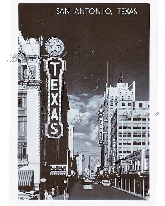 San Antonio, Texas, old black and white photographs from the 1940's. 10 printable digital images.
