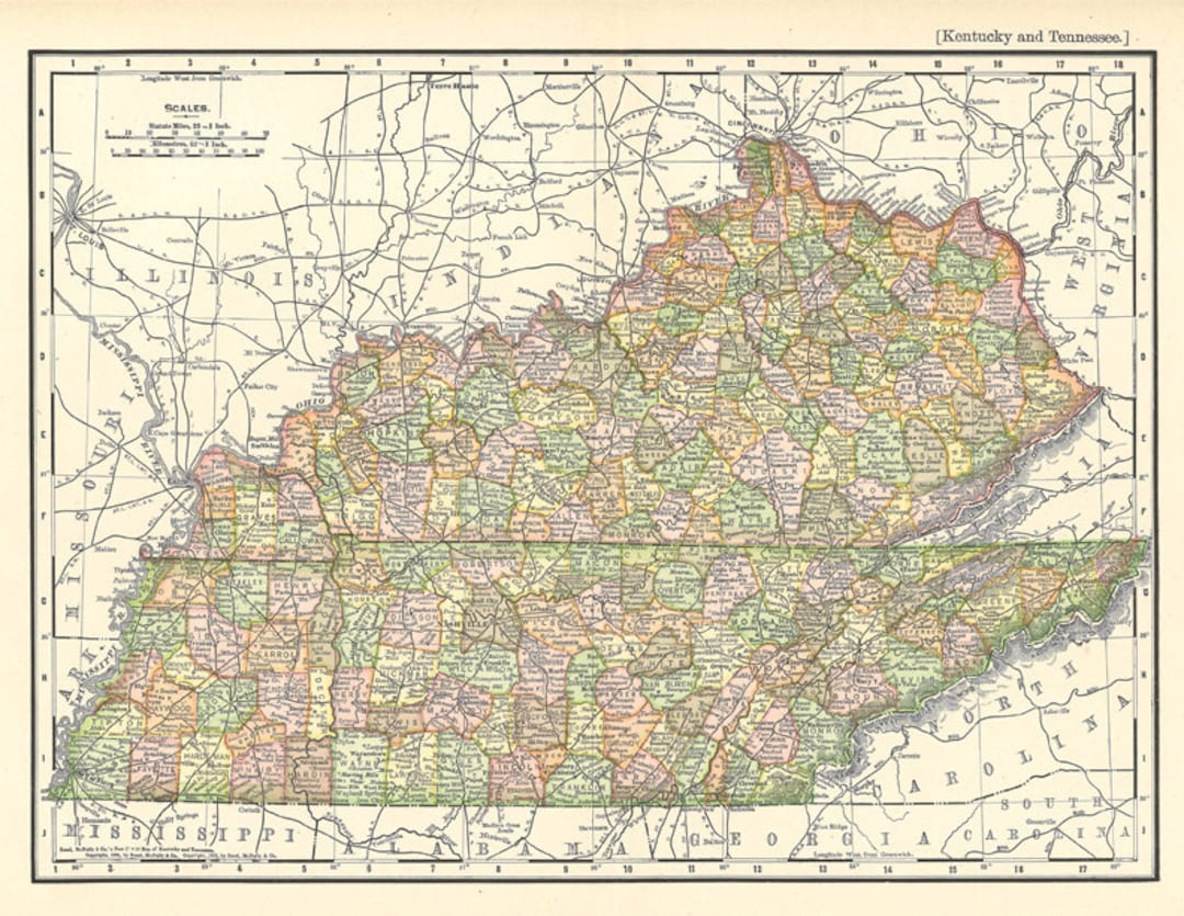 Printable Map of Tennessee and Kentucky, Arts an Crafts, Digital