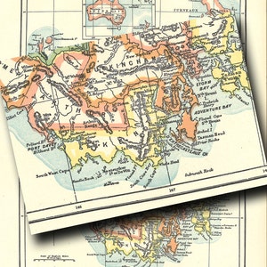 printable map of Tasmania from 1904, for home decor, arts and crafts, digital prints no. 916 image 3