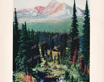 Glacier National Park, charming vintage print, a digital download collage sheet, no. 264