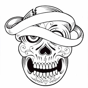 sugar skull coloring pages, calavera, day of the dead, dia de los muertos, halloween arts and crafts five different printable pages, no 483.