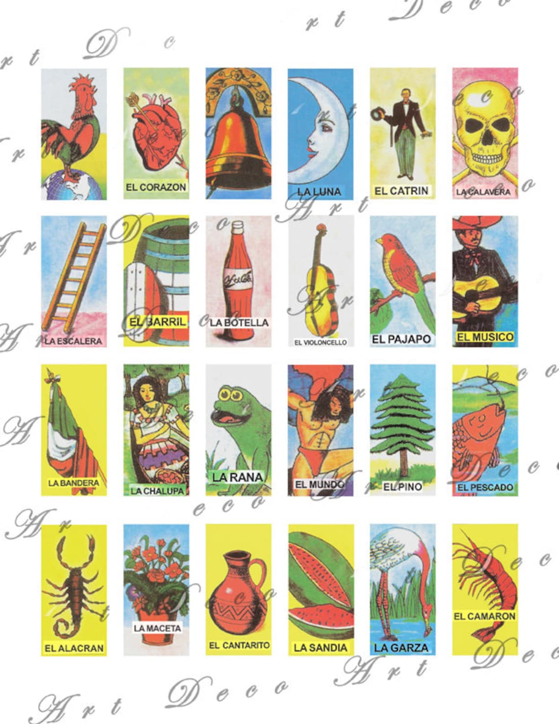 Mexican Lottery Cards Juego De Loteria 1x2 Inch Loteria - Etsy Mexican Lottery Cards Juego De Loteria 1x2 Inch Loteria - Etsy