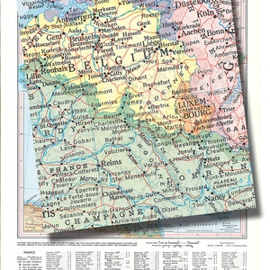 Carte imprimable de la France des années 50, pour le bricolage, accrochage mural, décoration intérieure, carte numérique vintage no. 557 image 5