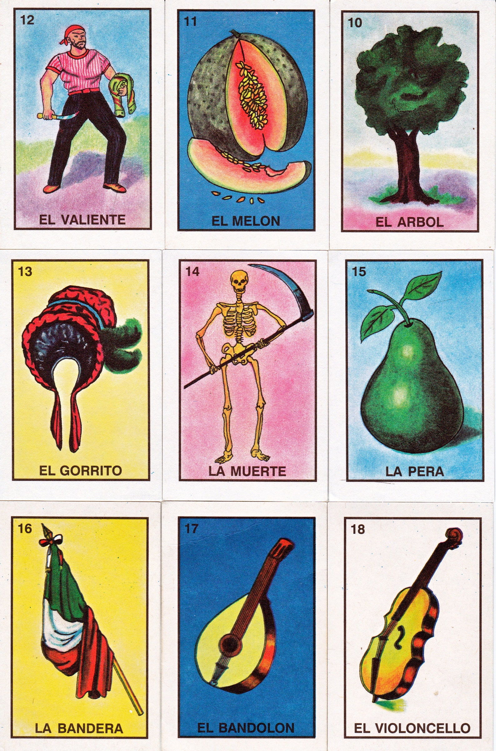 Tarjetas de lotería mexicanas seis páginas de diferentes Etsy México