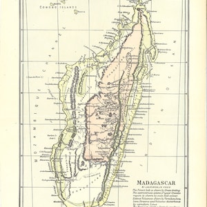 map of Madagascar, printable home decor, tropical island digital download for arts and crafts, journals, scrapbooking and more, no. 906