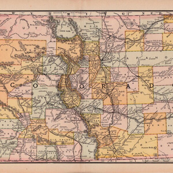 Colorado Map Printable Etsy Canada Colorado Map Printable Etsy Canada