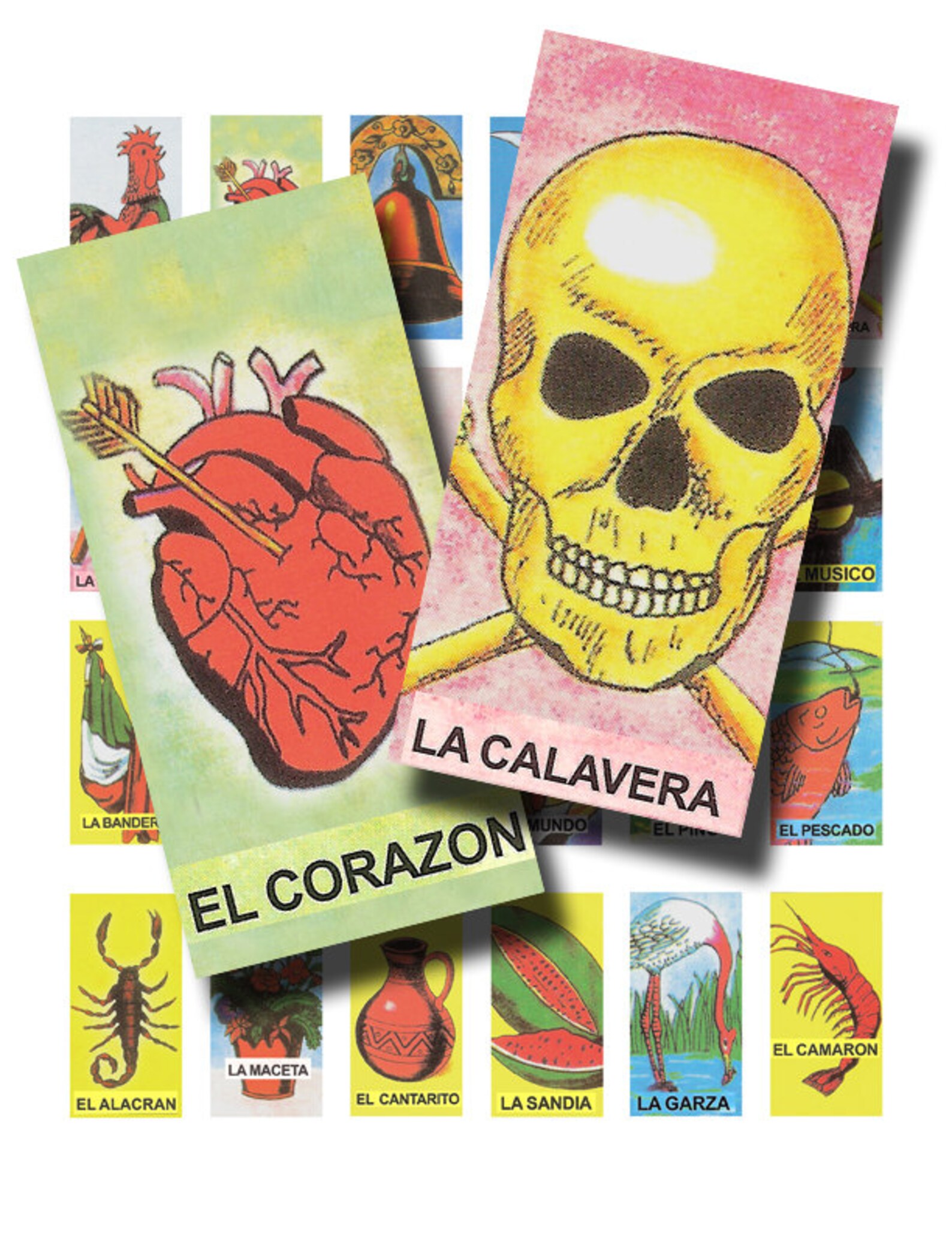 Mexican Lottery Cards Juego De Loteria 1x2 Inch Loteria - Etsy
