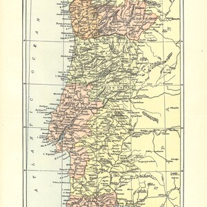 old map of Portugal, printable digital download, printable wall decor, arts an crafts, collage sheet no. 188