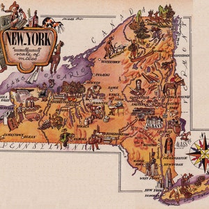 printable map of New York State, wall art, home decor, arts and crafts,  printable digital download no. 1717