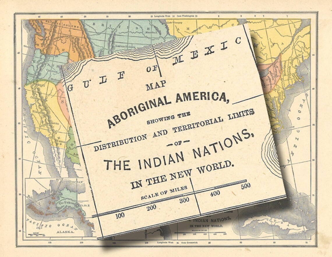 Printable United States Map Showing American Indian Nations Of Etsy Il 1140xN.407883608 Qh6v 