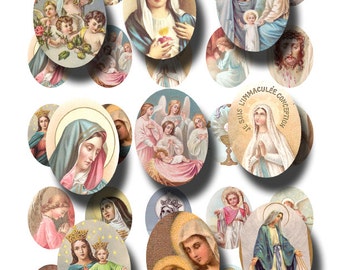 antique Christian images for cameos in 30 x 40 mm ovals, digital download no. 560
