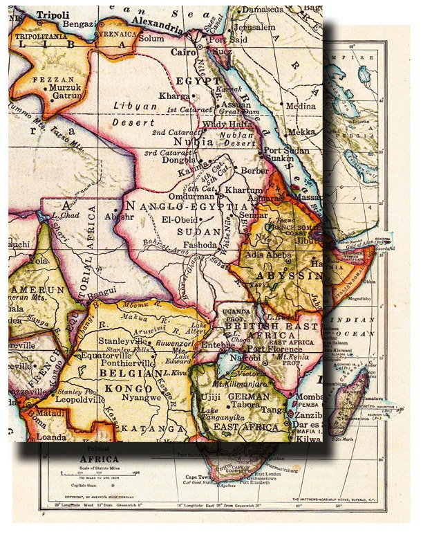 未開封 イギリス アンティーク アフリカの地図