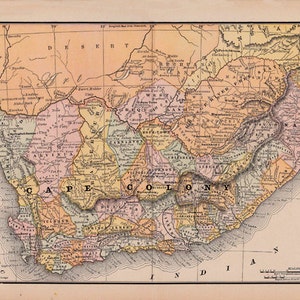 printable map of South Africa, Cape Colony, wall art, gift,  home decor, arts and crafts, digital download no.  91