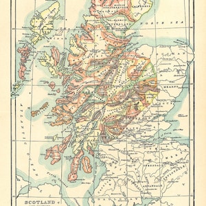 The clans of Scotland in the 16th century, a printable map for arts and crafts, gifts and home decor, instant digital download no. 10