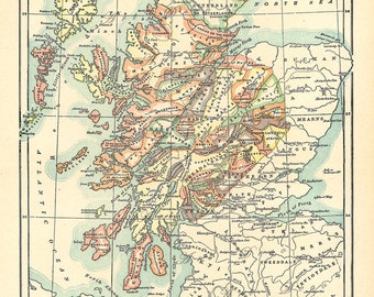 The clans of Scotland in the 16th century, a printable map for arts and crafts, gifts and home decor, instant digital download no. 10