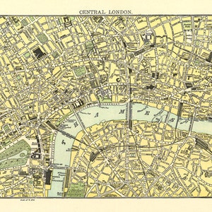 mapa imprimível de Londres, decoração para casa, arte de parede, artes e ofícios, diário, scrapbooking, download digital nº 680