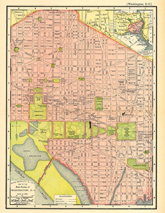 map of Washington D.C., an antique printable map, electronic obtain no. 677. image relating to Printable Washington Dc Map called map of Washington D.C., an antique printable map, electronic down load no. 677.