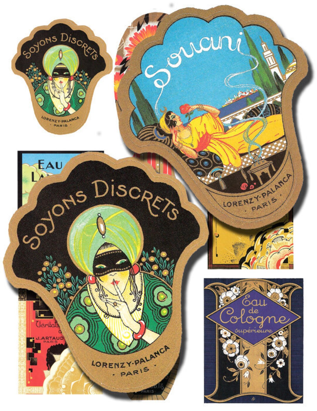 Art Deco French Labels for Arts and Crafts Journals Etsy