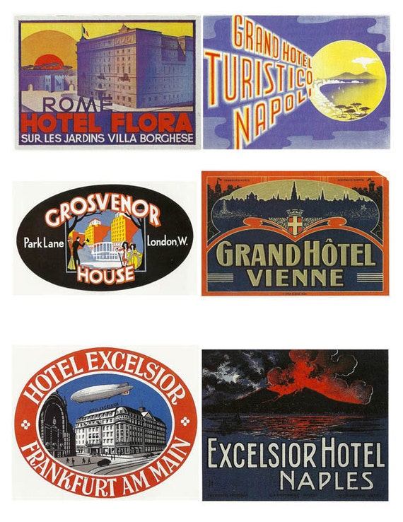 vintage luggage labels to print