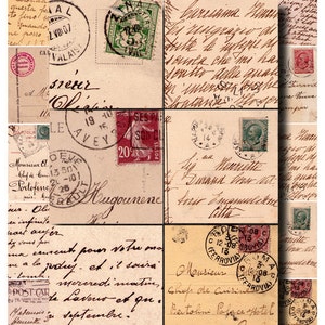 Vintage Paper Ephemera Collage Sheet, a Printable Digital Download ...