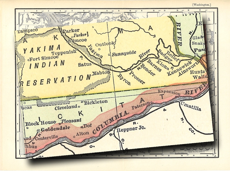 Printable Map of Washington State Wall Art Arts and Crafts Etsy