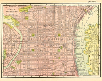 printable map of Philadelphia from around 1901, arts an crafts, a vintage printable digital map, no. 676.