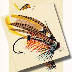 fly fishing print from the 19th century, printable digital download, collage sheet no. 958 image 5