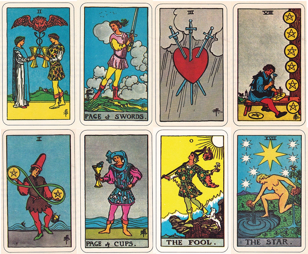 Juego Imprimible De 78 Cartas Rider Waite Tarot Baraja Etsy Espa a