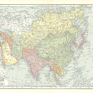 printable map of Asia, home decor, digital print, arts and crafts, travel journal, printable wall art, instant  download no. 908