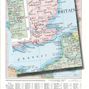 Carte imprimable de la France des années 50, pour le bricolage, accrochage mural, décoration intérieure, carte numérique vintage no. 557 image 3