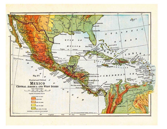 old map of mexico a printable digital image no 246 etsy
