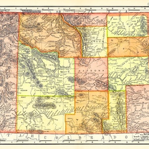 Carte imprimable du Wyoming, impression numérique, pour le bricolage, décoration murale, cadeau de pendaison de crémaillère, décoration d'intérieur, carte numérique no. 755