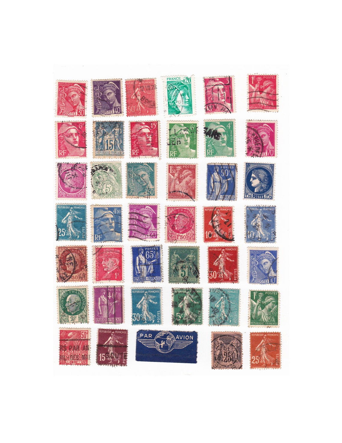 Vintage French Postage Stamps Arts and Crafts Journals Etsy