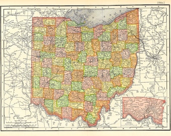 printable map of Ohio, for arts and crafts, journaling, scrapbooking, unique gift and home decor, digital download no. 761