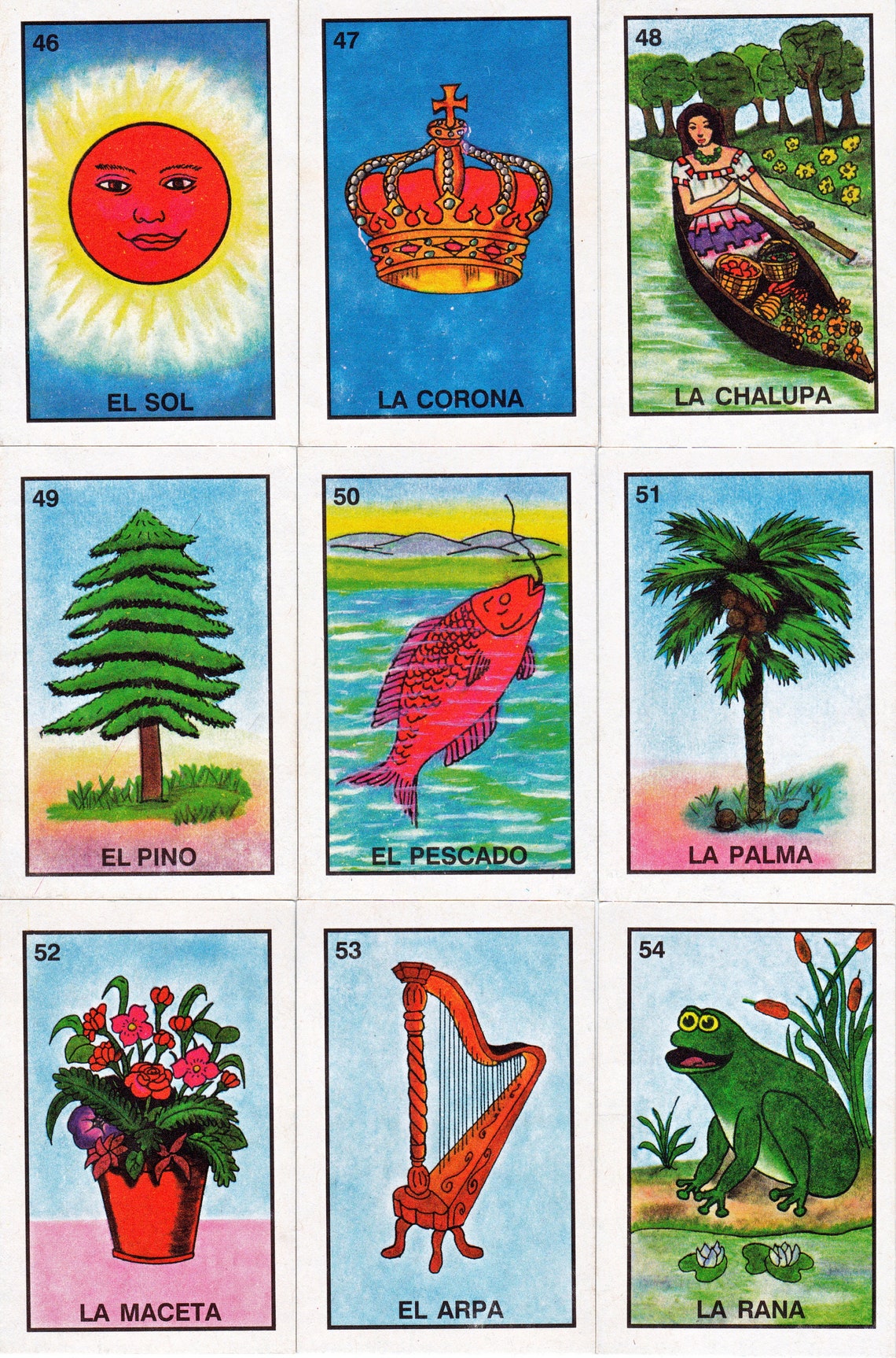 Tarjetas De Loter a Mexicanas Seis P ginas De Diferentes Etsy M xico