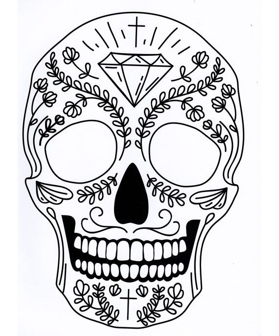 Dibujos para colorear día de los muertos día de muertos - Etsy México