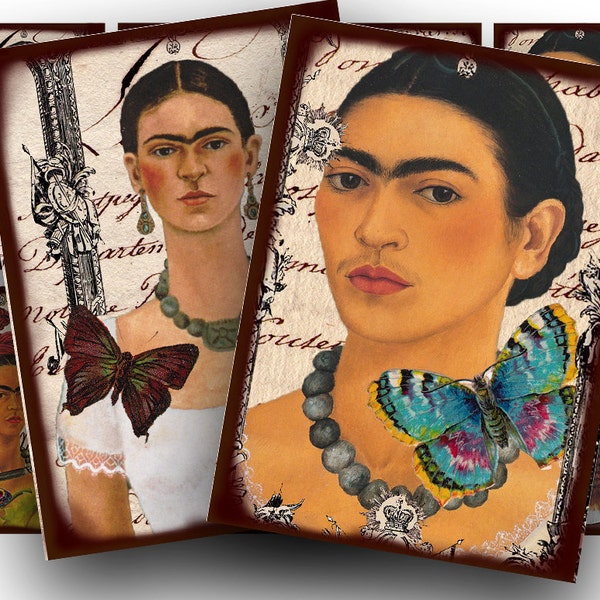 Frida Kahlo collage sheet, a vintage printable digital download no. 1511.