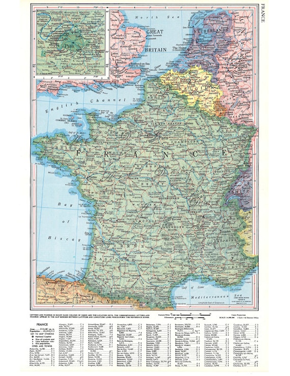 Carte de France des années 1950 vintage imprimable carte ... Carte de France des années 1950 vintage imprimable carte ...