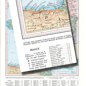 Carte imprimable de la France des années 50, pour le bricolage, accrochage mural, décoration intérieure, carte numérique vintage no. 557 image 4