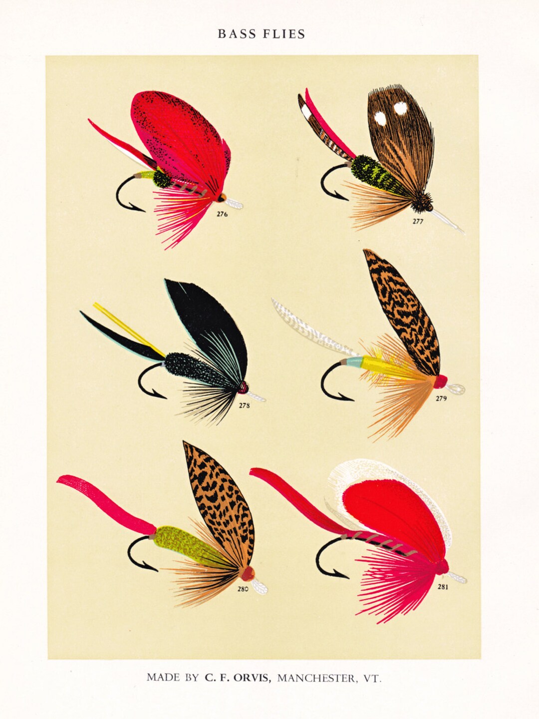 Fly Fishing Print From a 19th Century Book a Printable Etsy