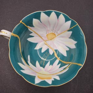 Kintsugi tea cups with 4, key Holder, Jewelry Container,  home made decor, homemade gift. lp