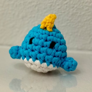 Mini baleia amigurumi crochê (os woobles) brinquedo de pelúcia artesanal presente de animal de pelúcia para crianças fofo adorável de pelúcia