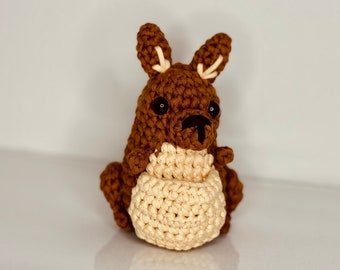 Kangeroo amigurumi haakwerk (The Woobles) handgemaakte knuffel knuffeldier cadeau voor kinderen schattig schattig pluche