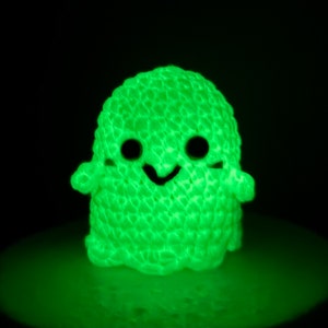 Glow in the Dark Spooky Halloween Ghost Amigurumi Crochet (The Woobles) Handmade Plushie Toy Stuffed Animal Gift Kids Cute Adorable Plush
