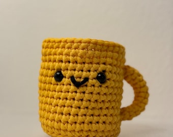 Koffiekopje Amigurumi Crochet (The Woobles) Handgemaakte knuffel Knuffeldier cadeau voor kinderen Schattig schattig pluche