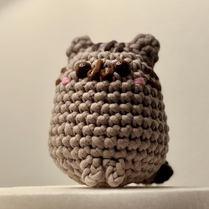 Pusheen Cat Amigurumi Crochet (The Woobles) Character Animation Handmade Plushie Toy Stuffed Animal Gift Kids Cute Adorable Plush