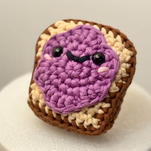Jam Spread Bread Amigurumi Crochet (The Woobles) Handmade Plushie Toy Stuffed Animal Gift for Kids Cute Adorable Plush
