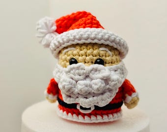 Kerstman Kerstman Amigurumi haakwerk (The Woobles) handgemaakte knuffel knuffeldier cadeau voor kinderen schattig schattig klein pluche