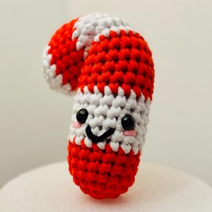 Candy Cane Christmas Candycane Amigurumi Crochet (The Woobles) Handmade Plushie Toy Stuffed Animal Gift for Kids Cute Adorable Tiny Plush